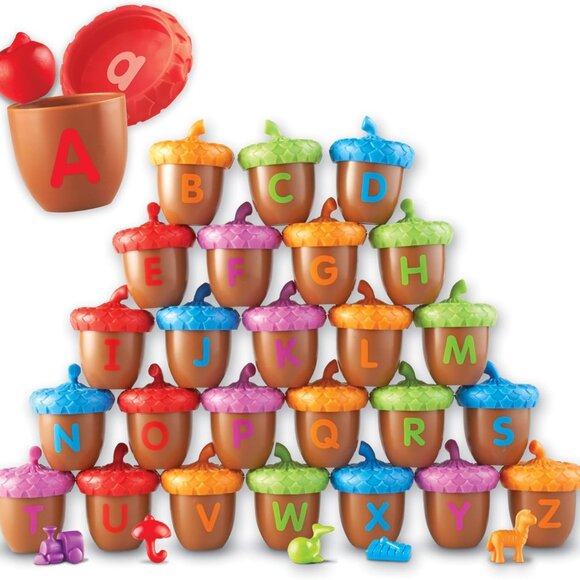 Alphabet Acorns Activity Set, Develops Letter Recognition, Educational Toys - Picture 1 of 7